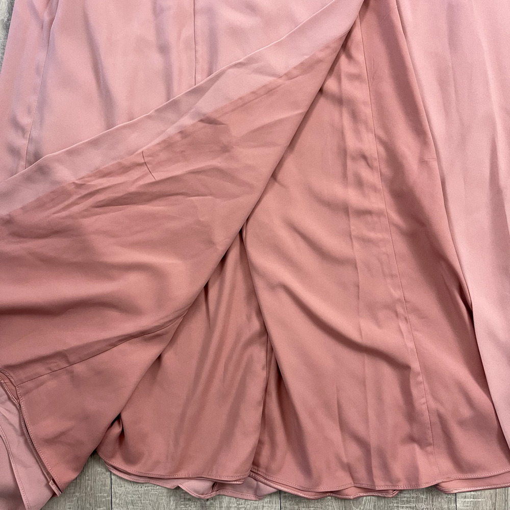 Fame and Partners Maxi Dress Womens 2 Pink Sleeveless Crossback Side Slit NWT - Picture 5 of 16